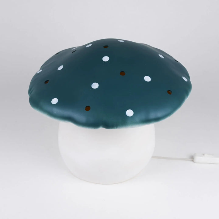 LAMP LARGE MUSHROOM NATURAL TEAL