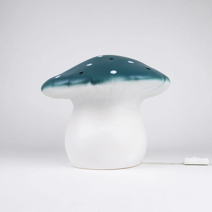LAMP LARGE MUSHROOM NATURAL TEAL