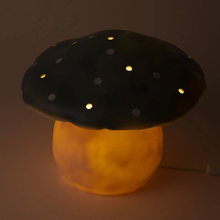 LAMP LARGE MUSHROOM NATURAL TEAL