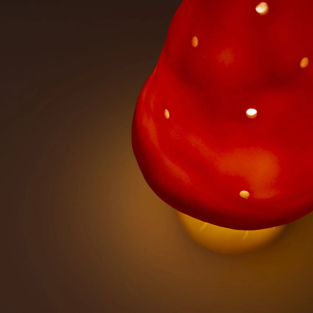LAMP SMALL MUSHROOM RED