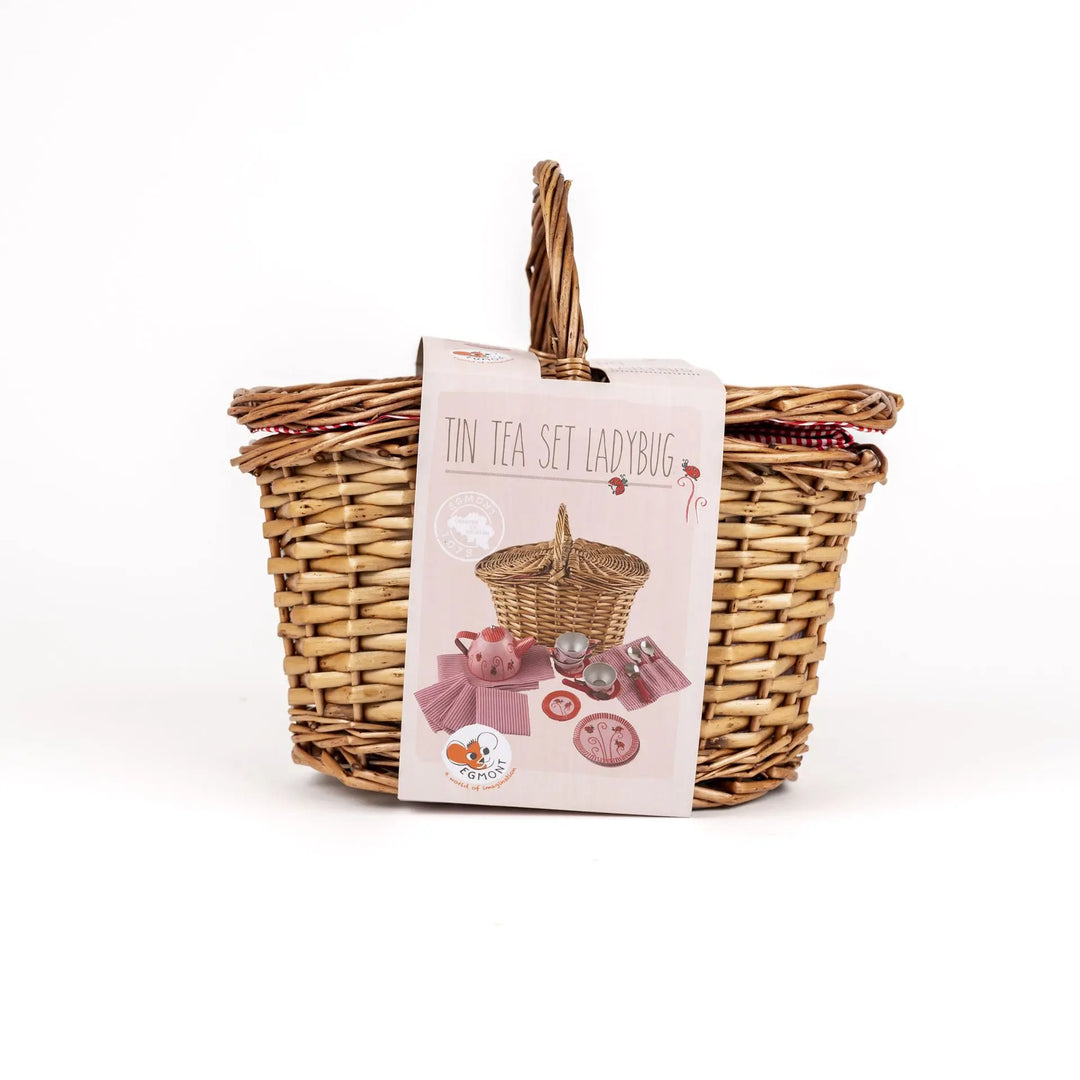 TIN TEA SET LADYBUG BASKET