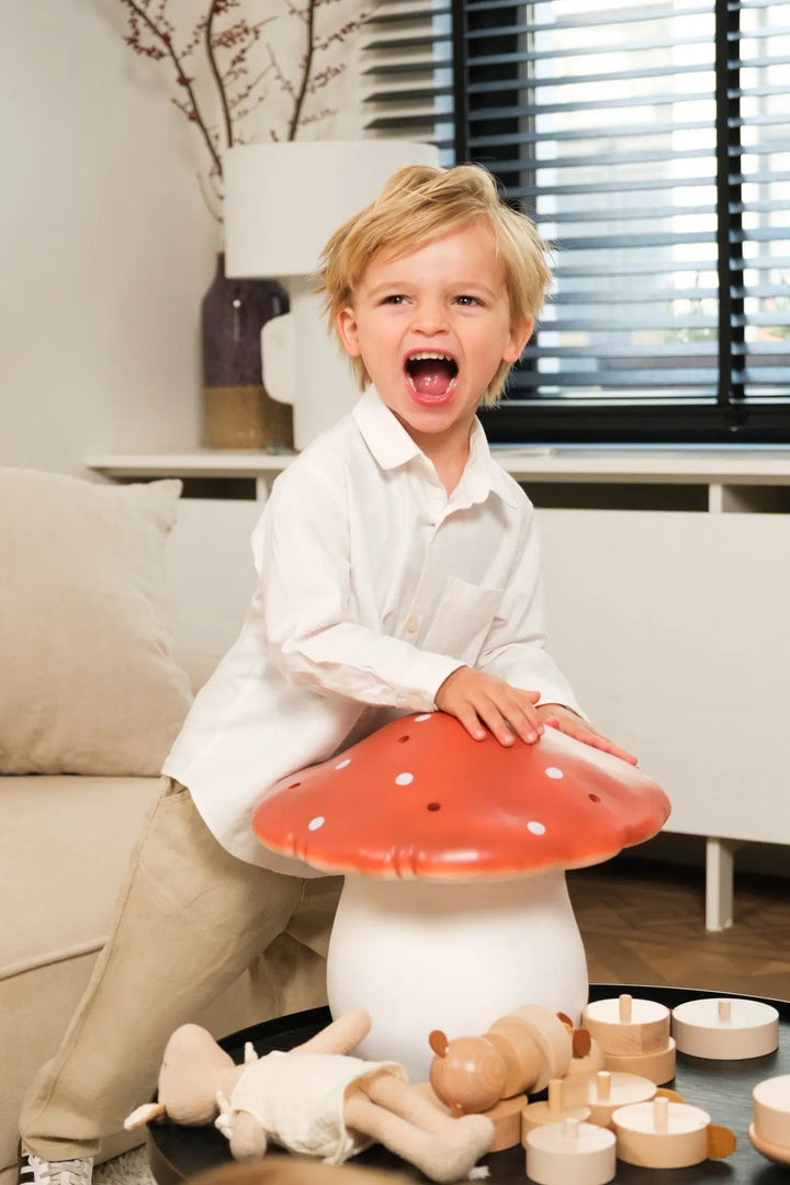 LAMP LARGE MUSHROOM RED BRICK