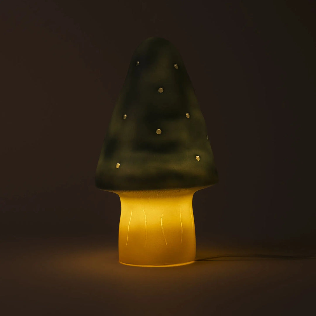 LAMP SMALL MUSHROOM NATURAL TEAL