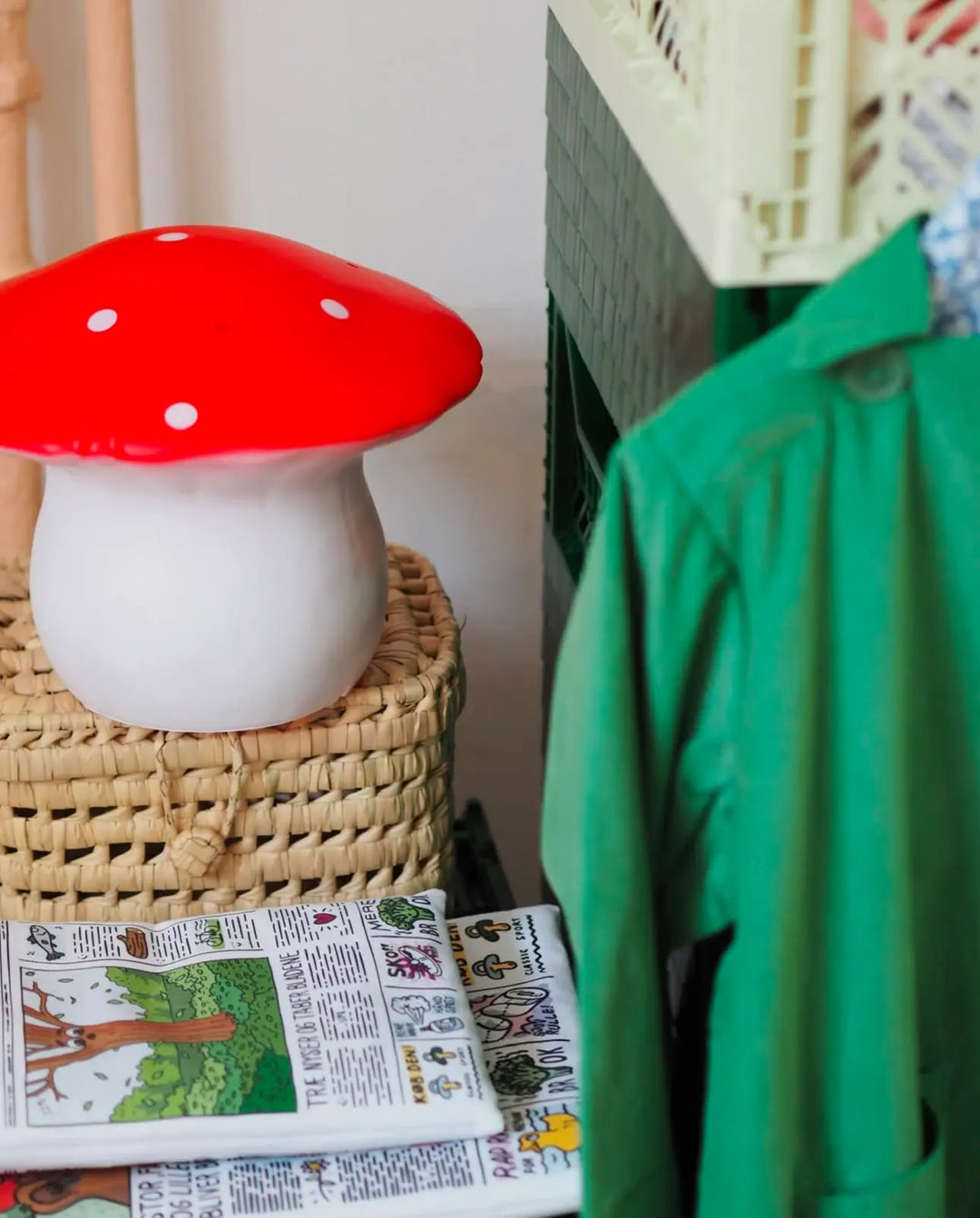 LAMP LARGE MUSHROOM RED