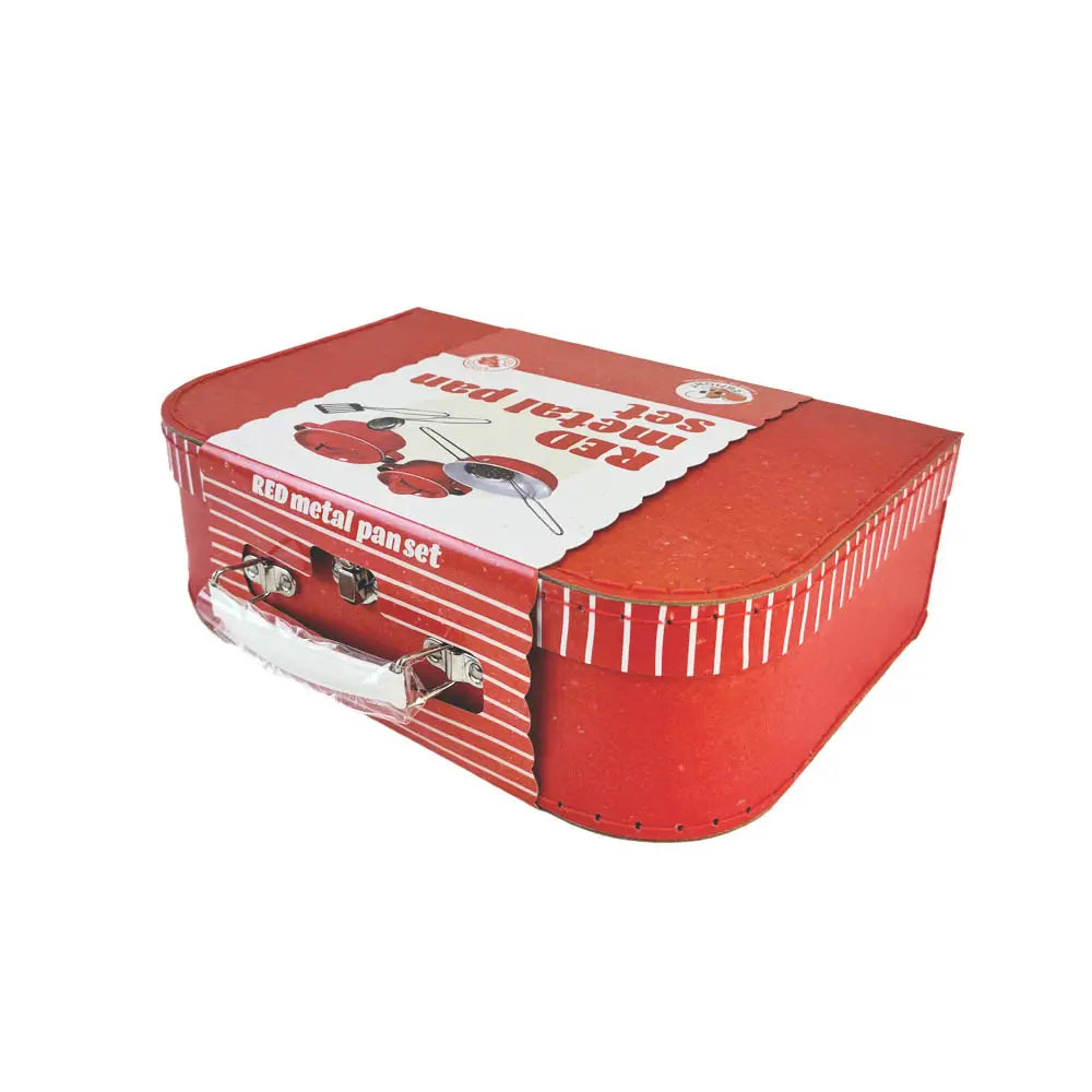 RED METAL PAN SET IN A CASE