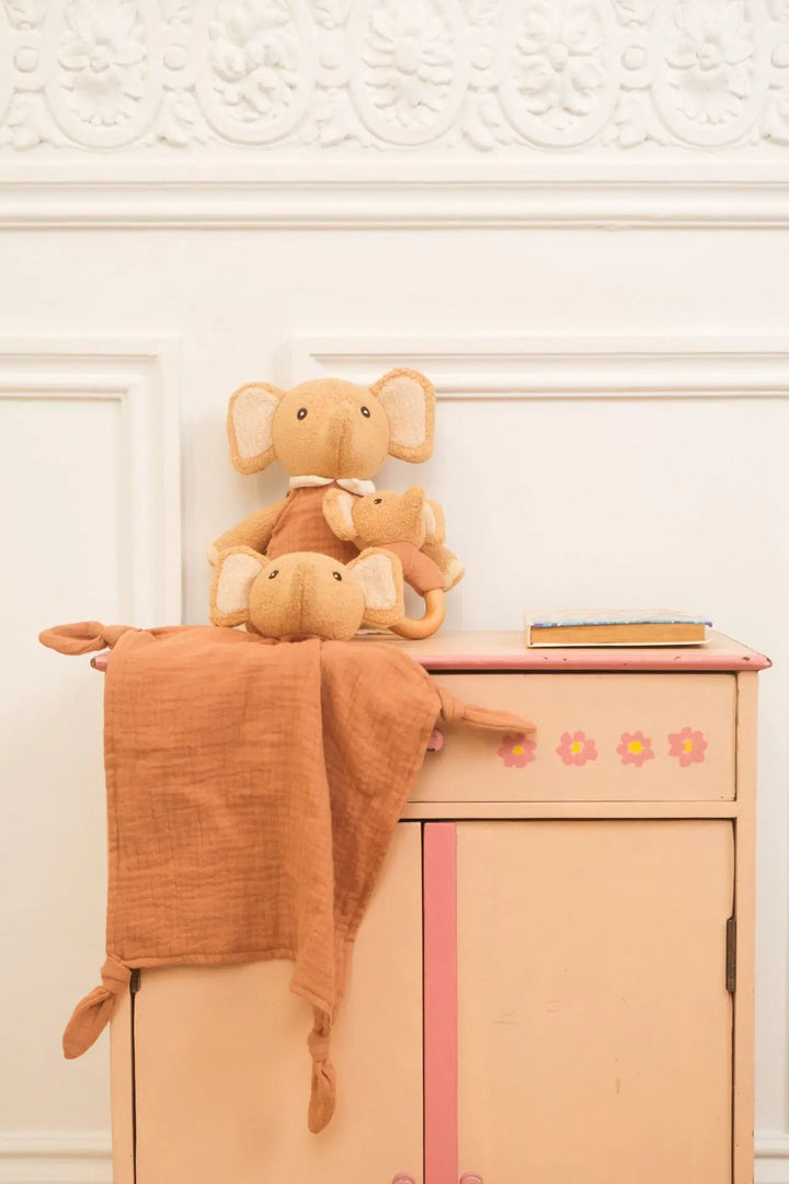 Coffret cadeau Ollie l'éléphant : doudou et hochet