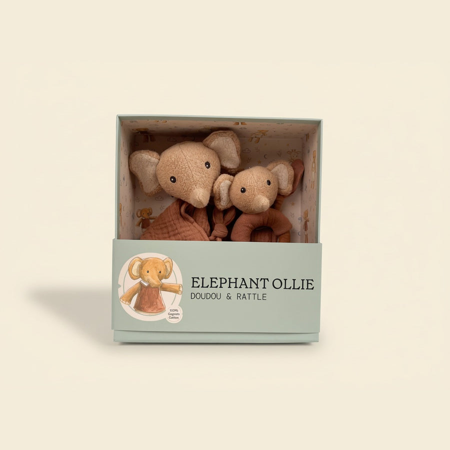 Elephant Ollie gift pack in packaging