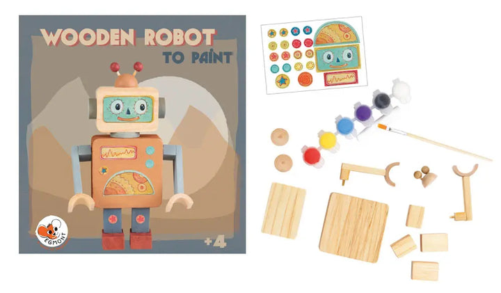 WOODEN ROBOT TO PAINT