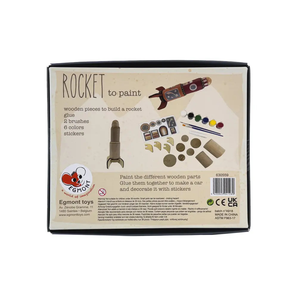 WOODEN ROCKET TO PAINT