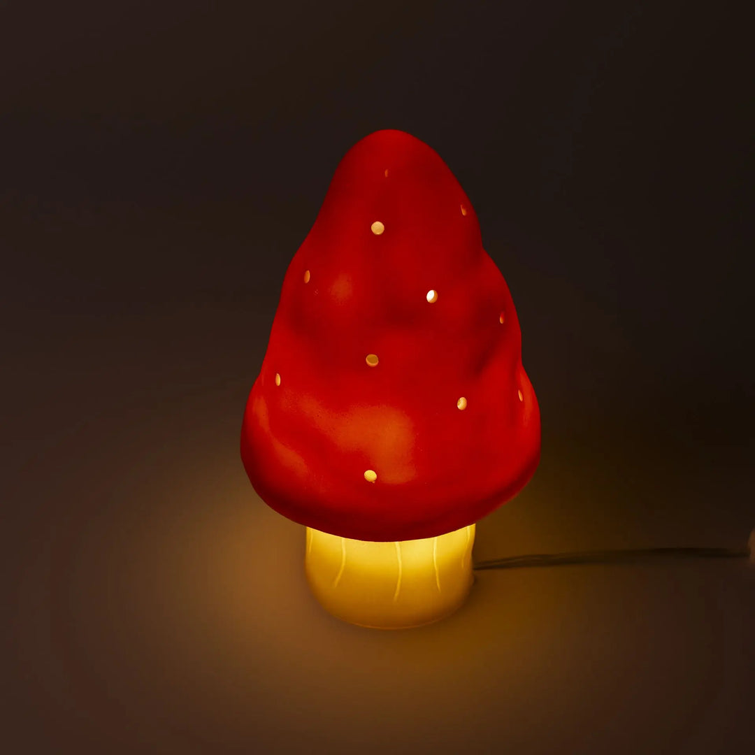 LAMP SMALL MUSHROOM RED