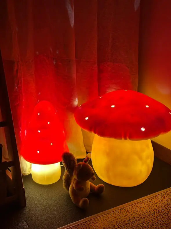 LAMP SMALL MUSHROOM RED