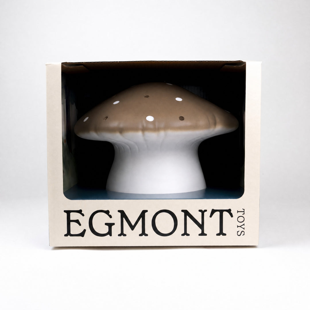 Mushroom lamp in its gift box