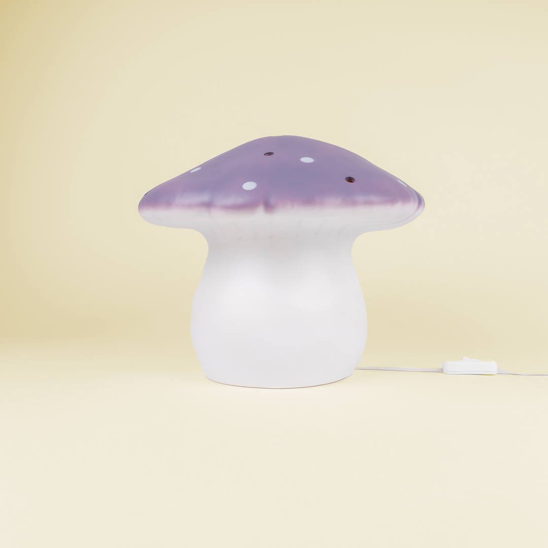 LAMP LARGE MUSHROOM LAVENDER