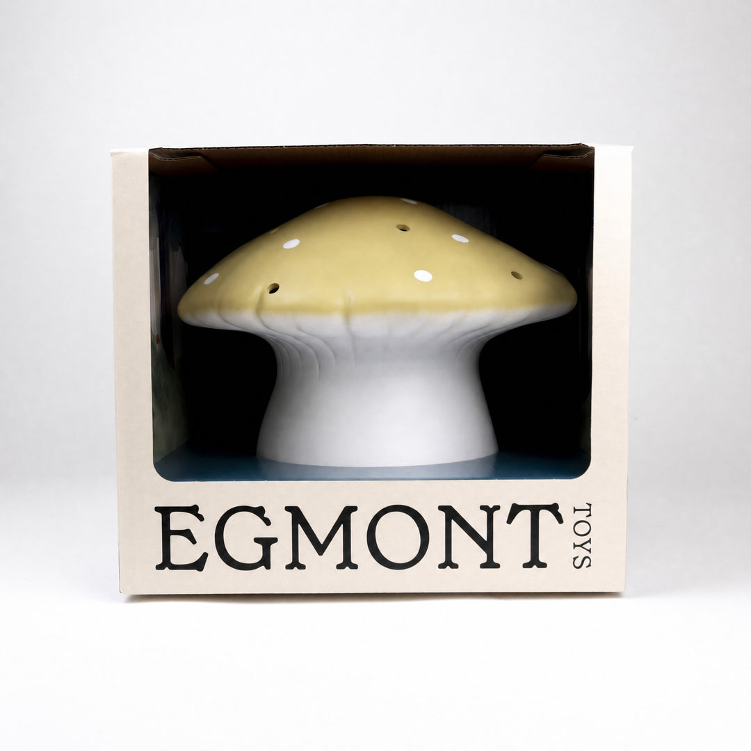 Mushroom lamp in its gift box