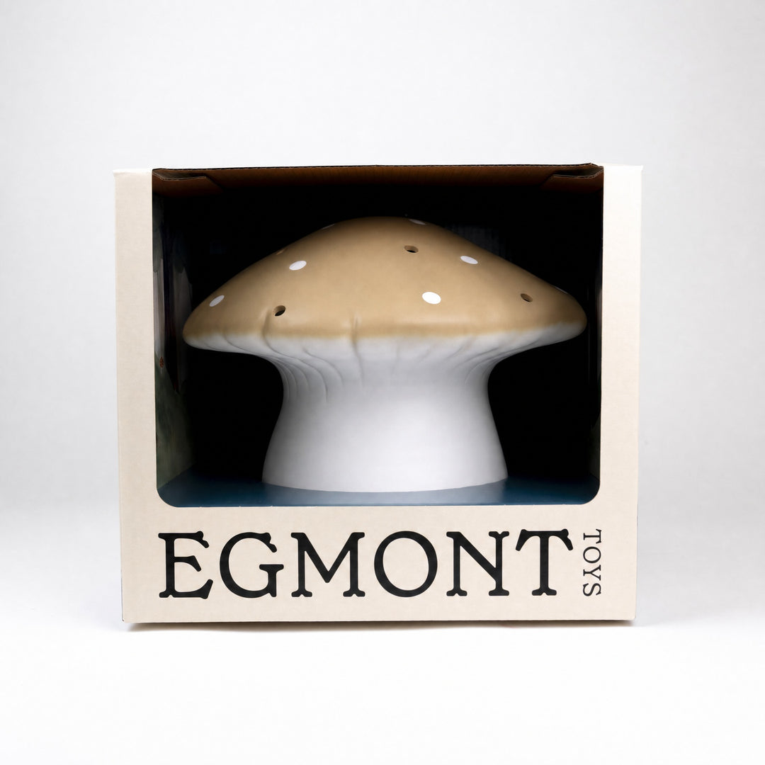 Mushroom lamp in its gift box