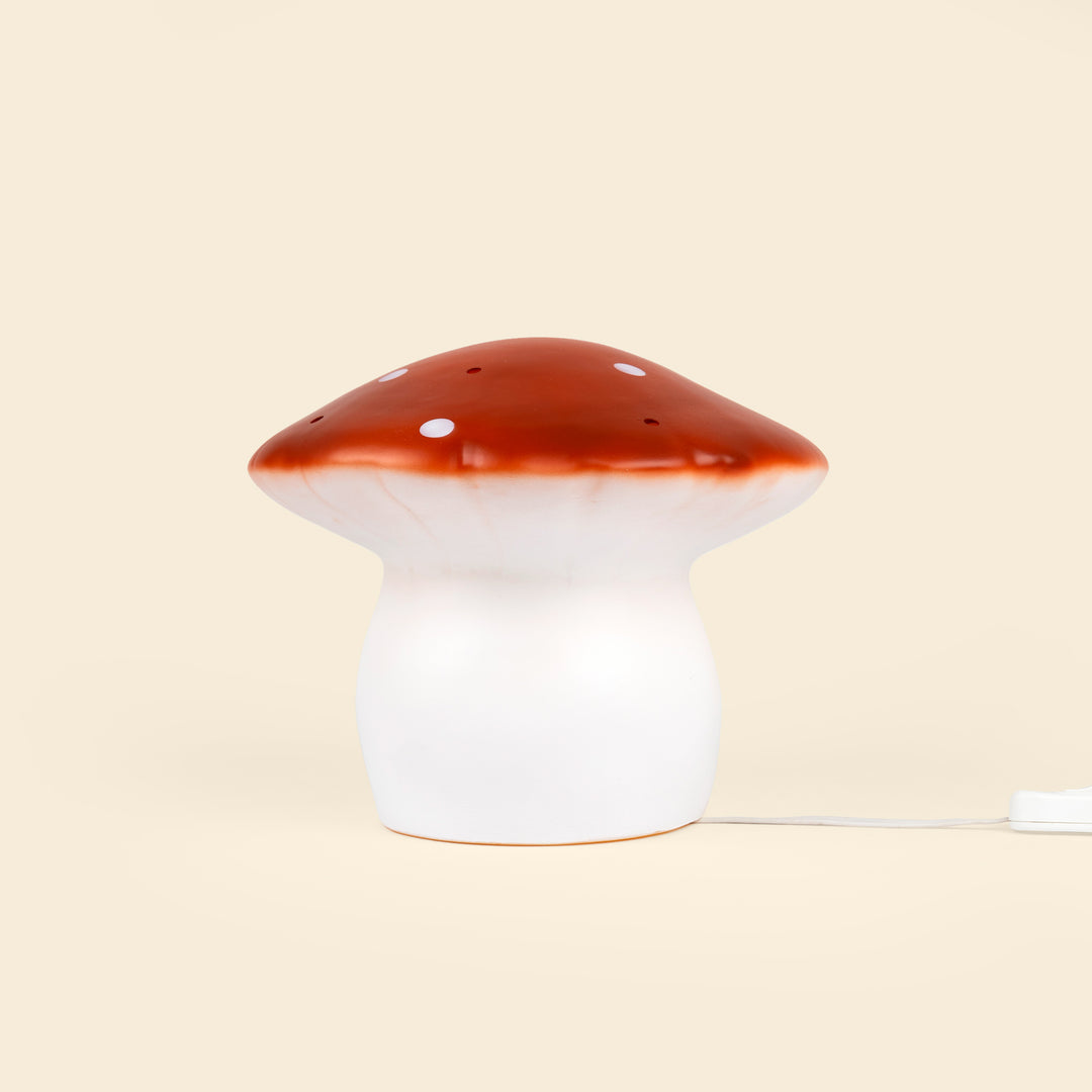 Medium Mushroom Night Lamp, Red Brick
