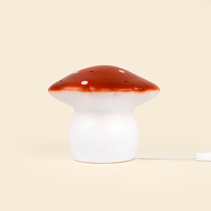 Medium Mushroom Night Lamp, Red Brick