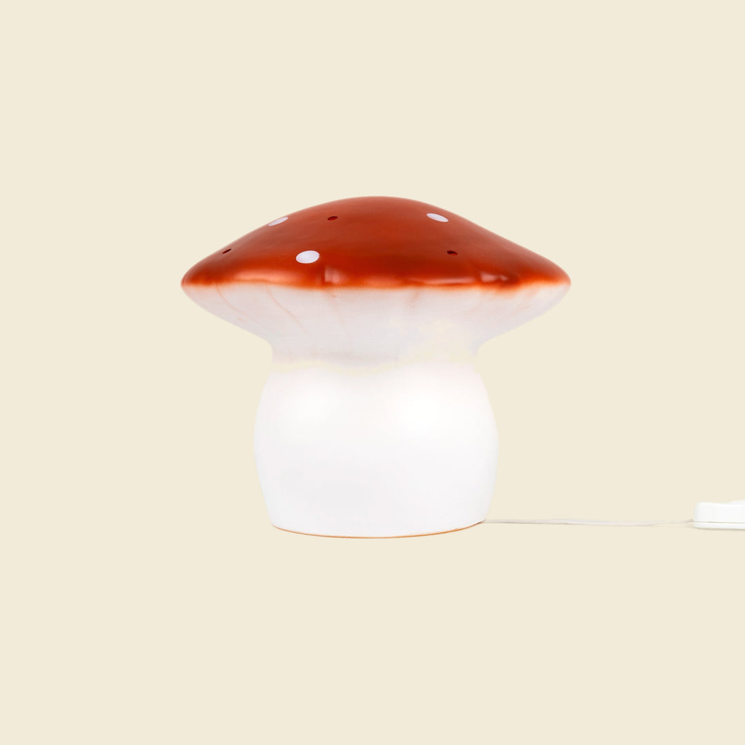 Medium Mushroom Night Lamp, Red Brick