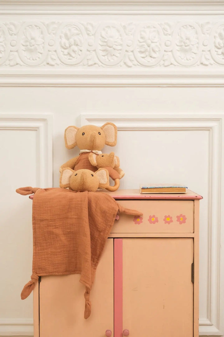 Coffret cadeau Ollie l'éléphant : doudou et hochet