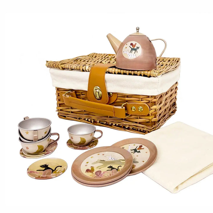 TIN TEA SET BREMEN MUSICIANS