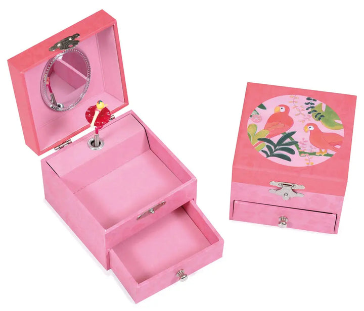 MUSICAL JEWELRY BOX WITH PARROT DRAWER