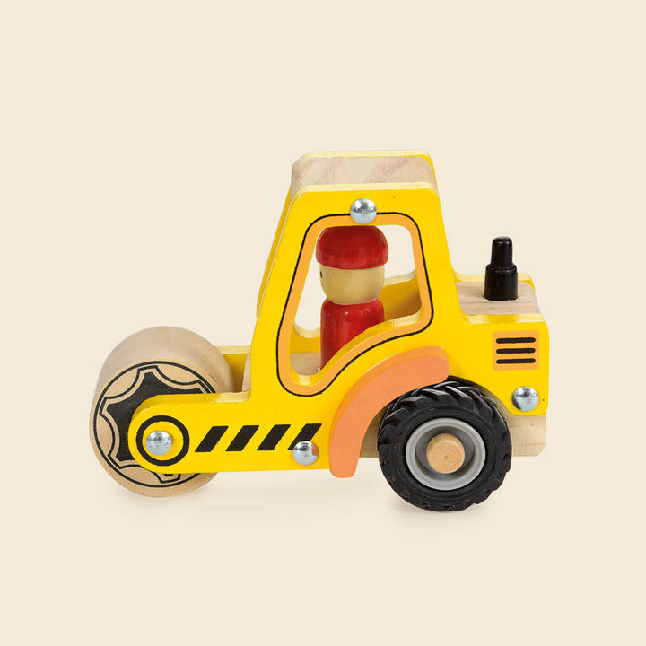 Rouleau compresseur en bois