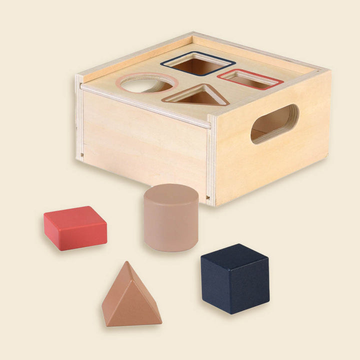 Wooden shape sorter box
