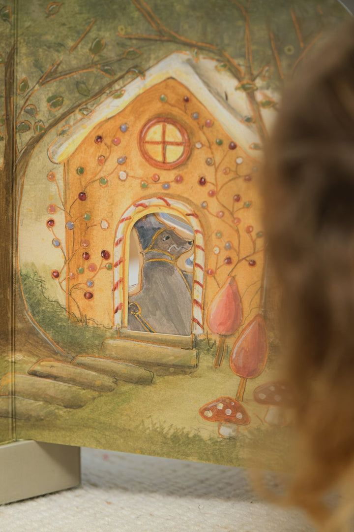 Fairy tales game with wooden figurines