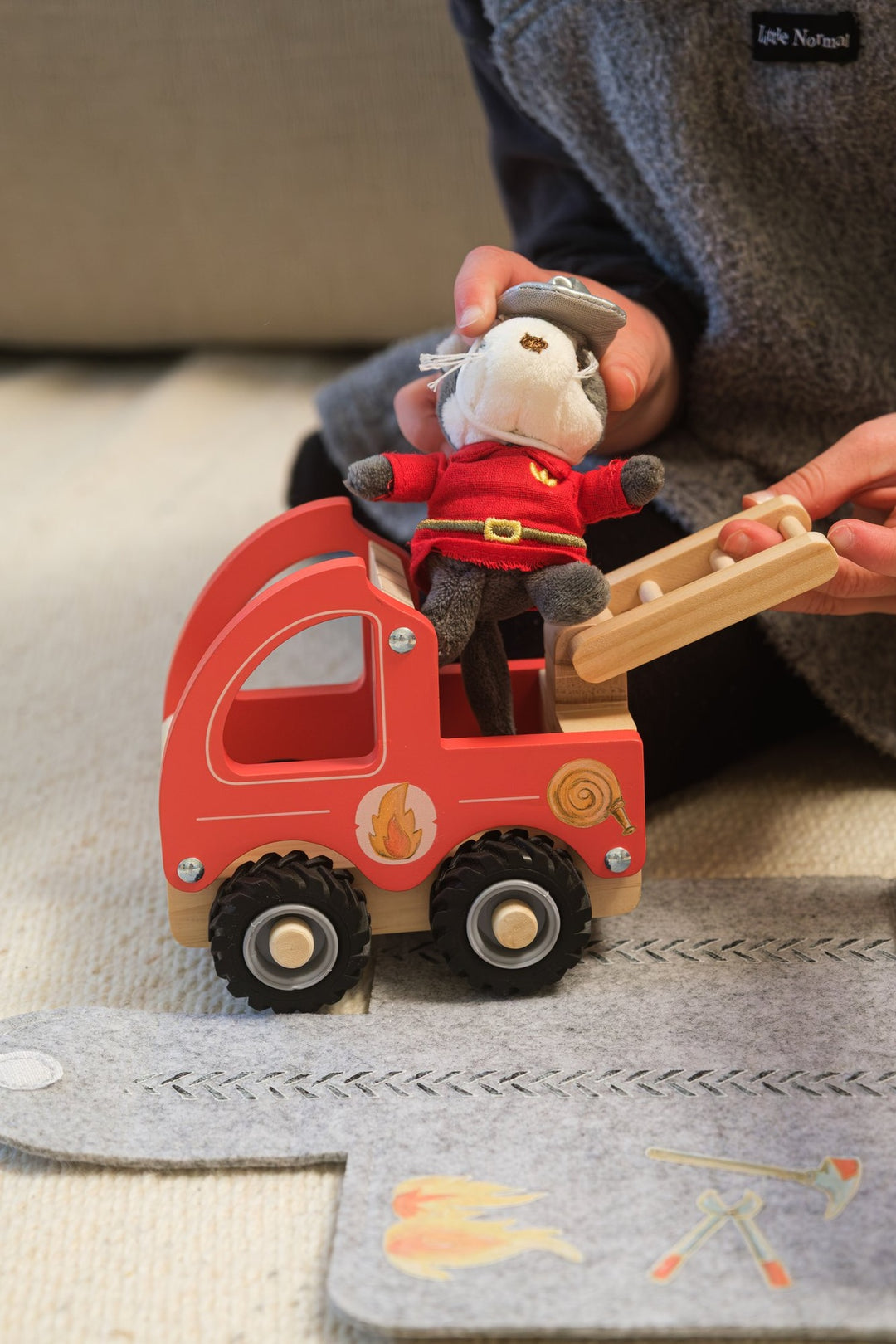 Fire truck with miniature friend (small)