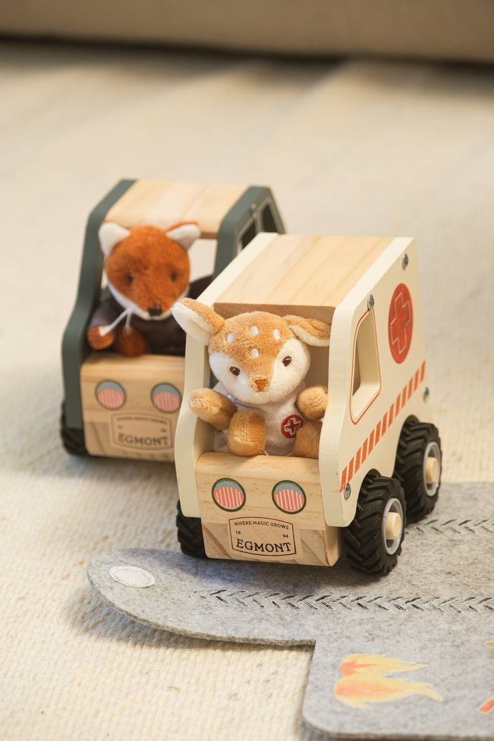 Police car with miniature friend