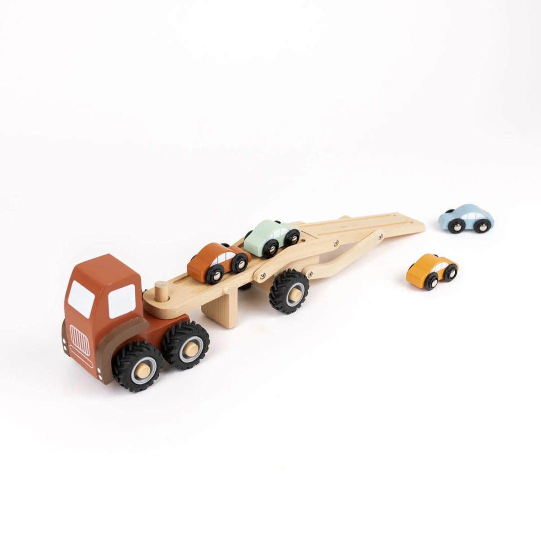 WOODEN CAR TRANSPORT TRUCK