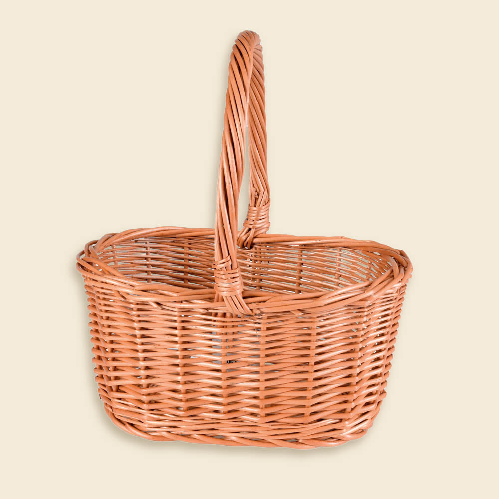 Wicker basket with big handle