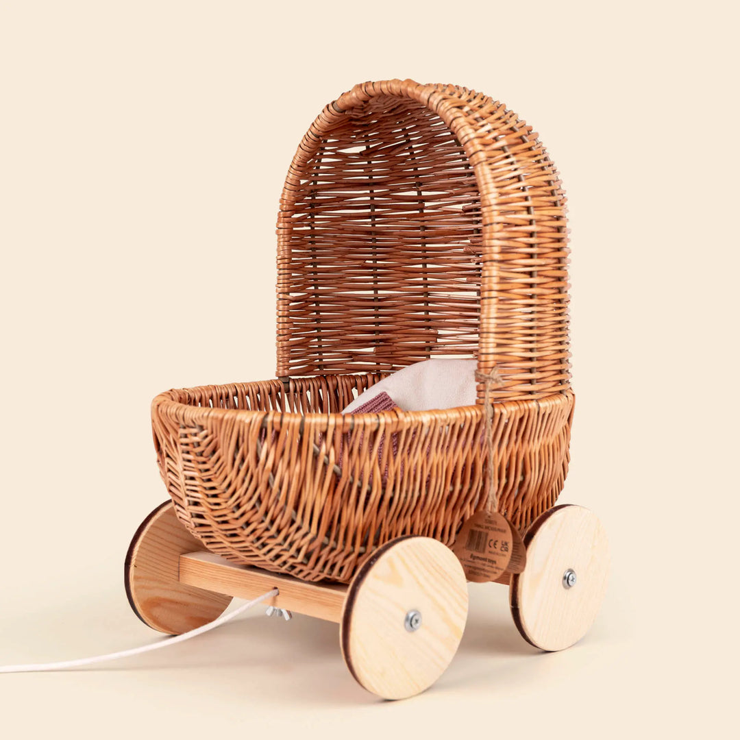 Small wicker doll pram