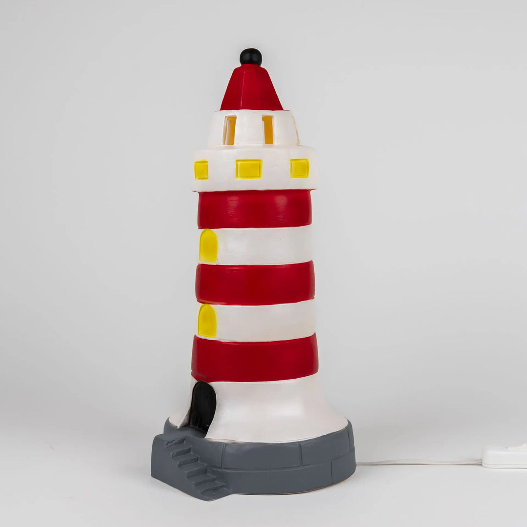 LAMP LIGHTHOUSE RED 35 CM