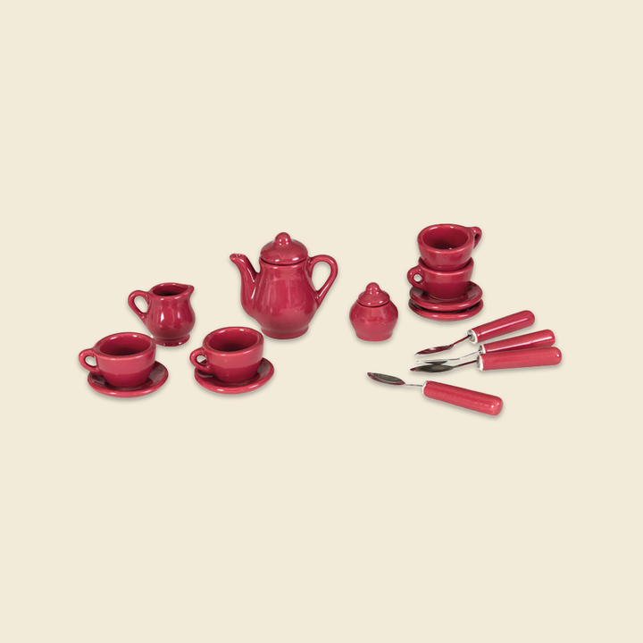 MINI PORCELAIN TEA SET CHERRY