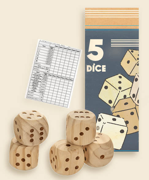 5 WOODEN DICE