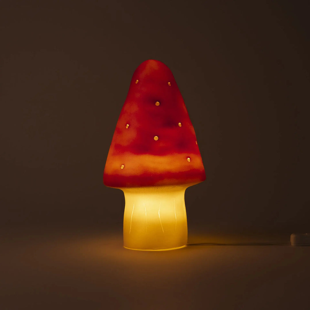 LAMP SMALL MUSHROOM RED BRICK
