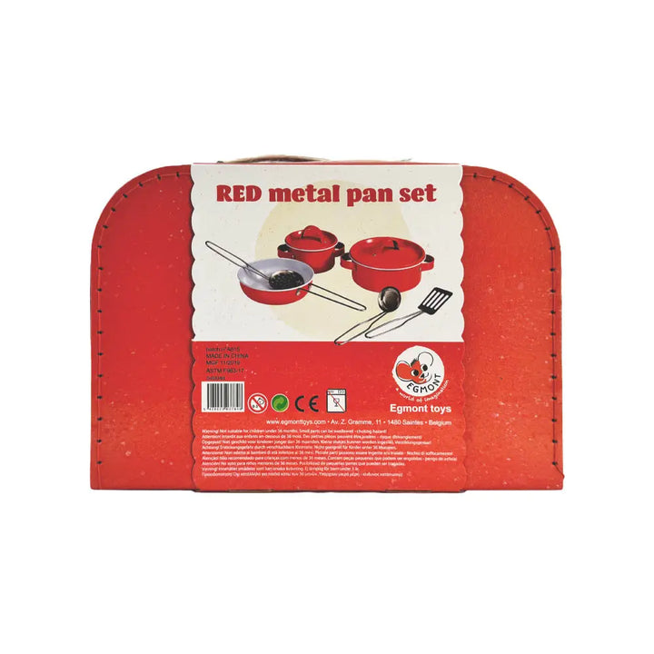 RED METAL PAN SET IN A CASE
