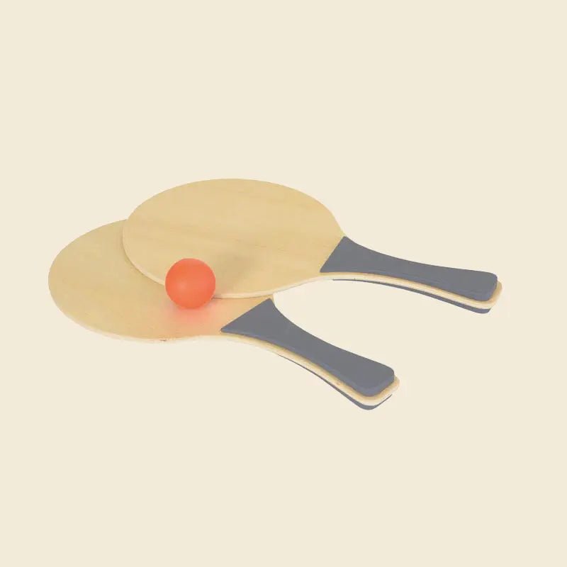 Wooden beach paddles and ball