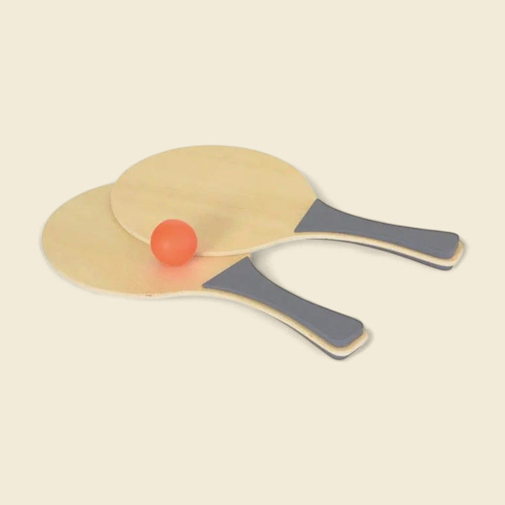 Wooden beach paddles and ball