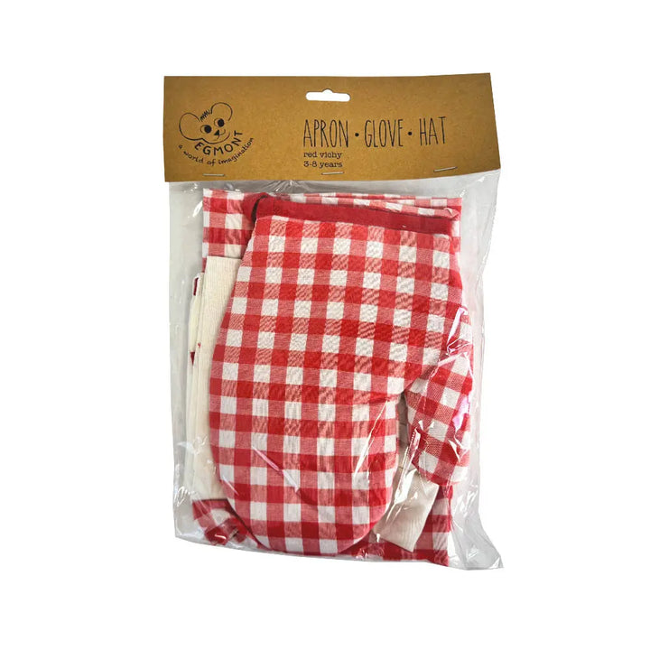 APRON, GLOVE & HAT RED