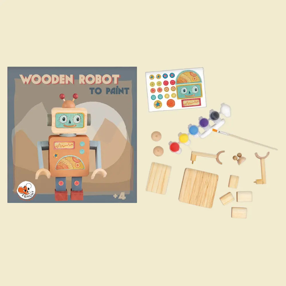 Robot en bois à peindre