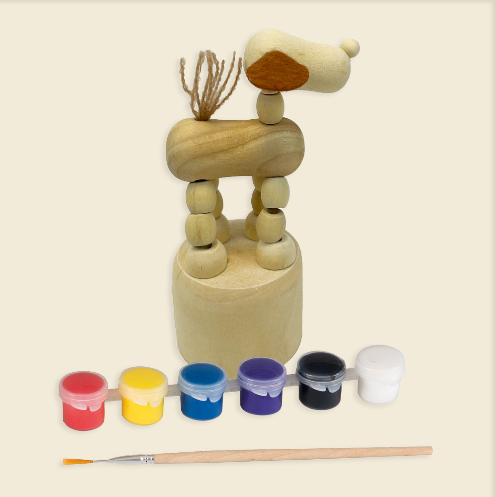 WOODEN DOG PUSH-UP TO PAINT