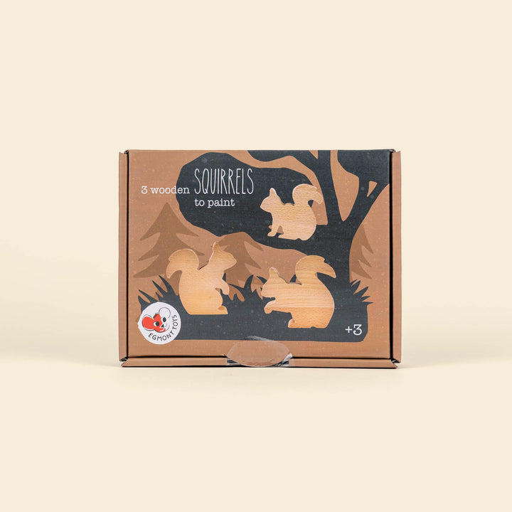 Trio d'écureuils en bois à peindre