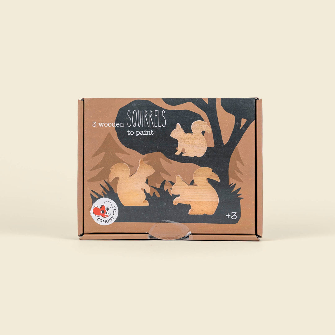 Trio d'écureuils en bois à peindre