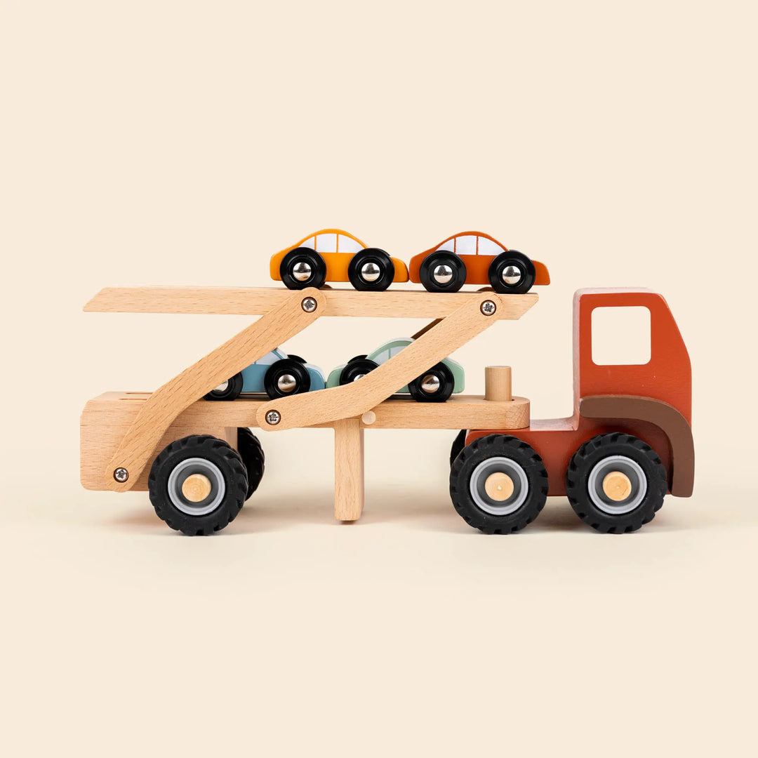 WOODEN CAR TRANSPORT TRUCK