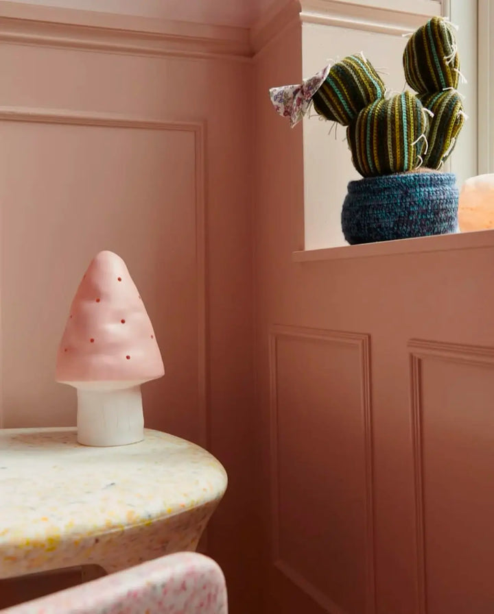 LAMP SMALL MUSHROOM  VINTAGE PINK