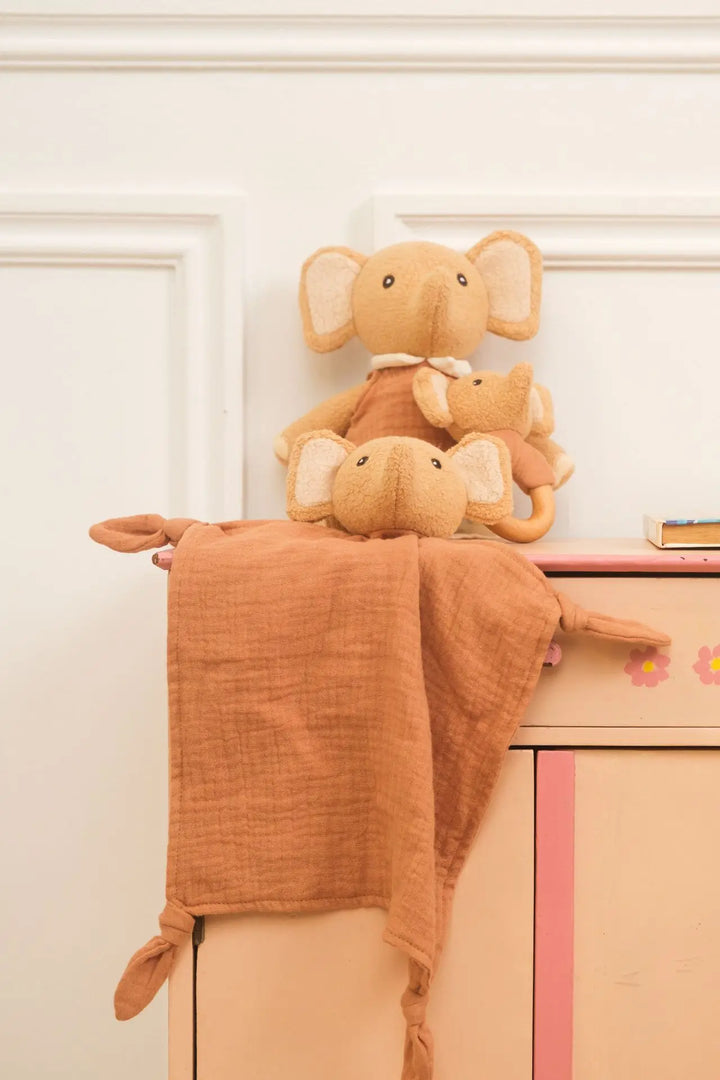 Coffret cadeau Ollie l'éléphant : doudou et hochet
