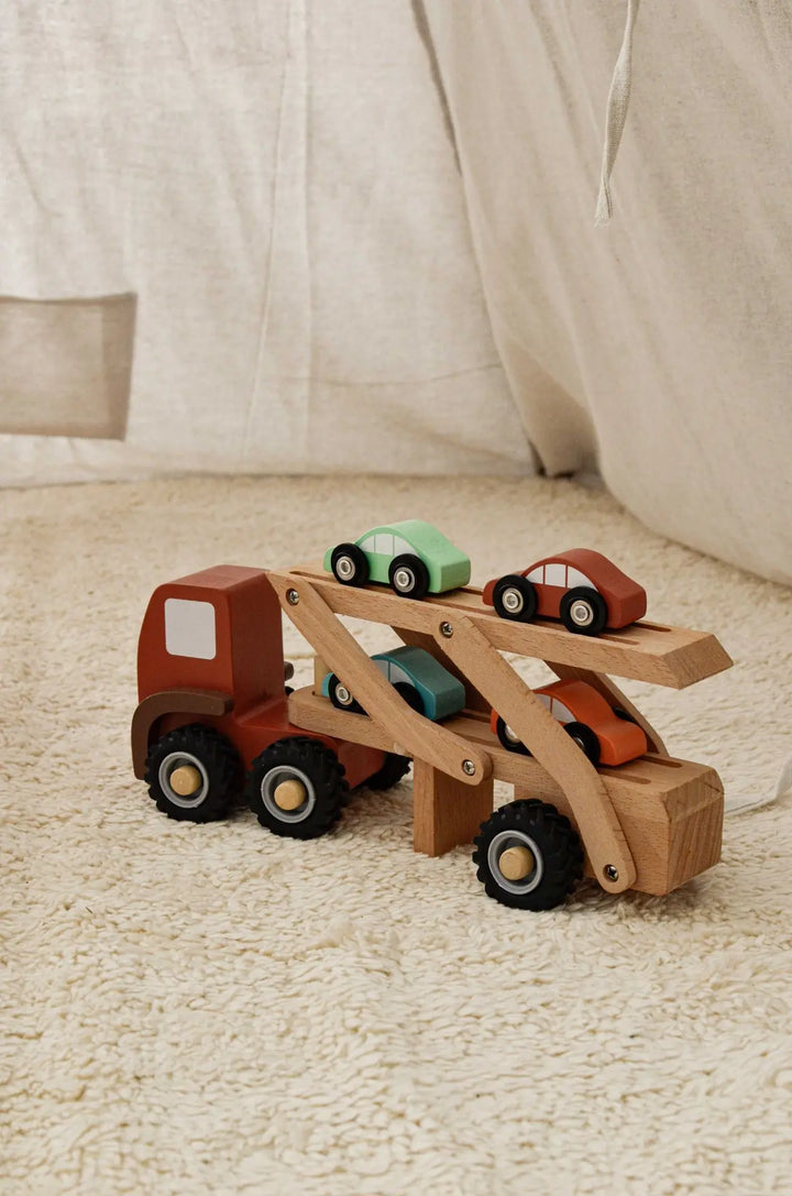 WOODEN CAR TRANSPORT TRUCK