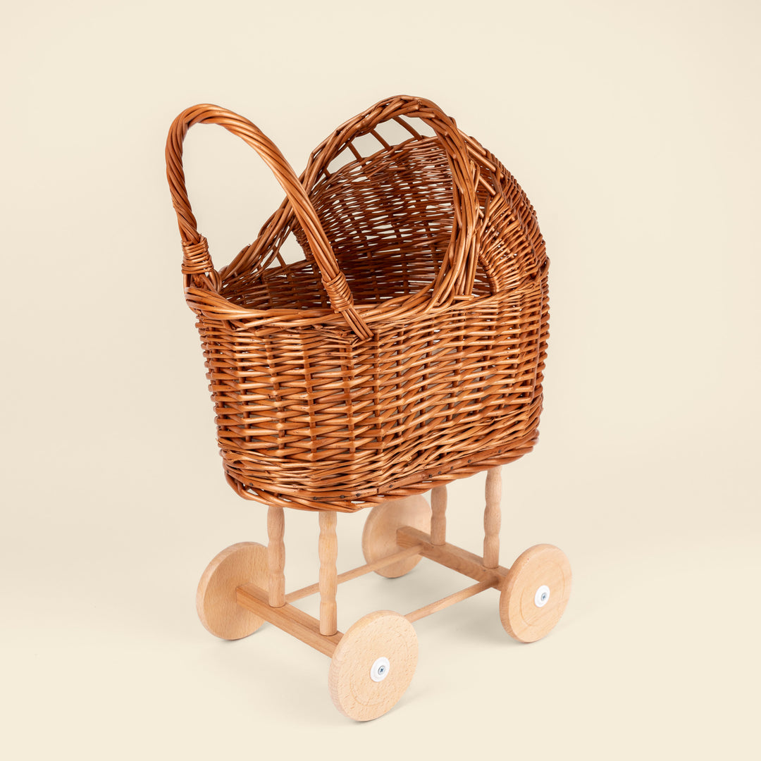 Wicker doll pram